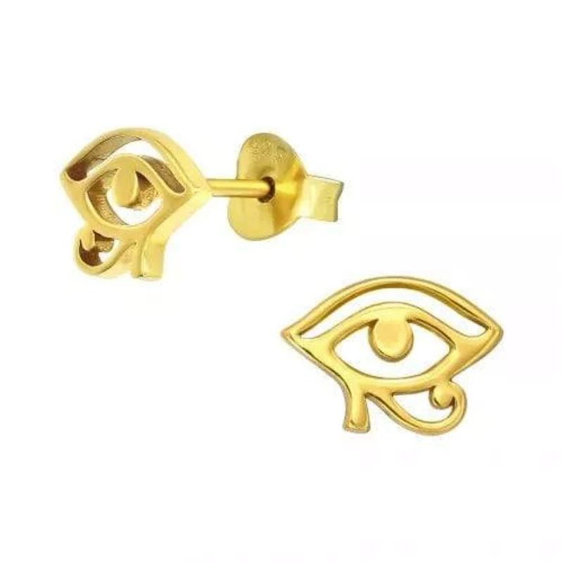 Gold Eye Of Horus Stud Earrings Earrings Refine Zone Jewelry