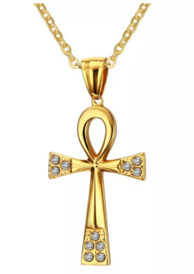 Gold Egyptian Cross Necklace - Ankh Necklace Refine Zone Jewelry