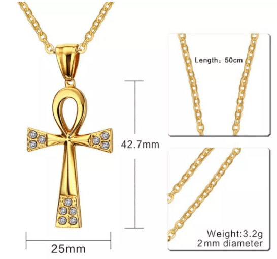 Gold Egyptian Cross Necklace - Ankh Necklace Refine Zone Jewelry