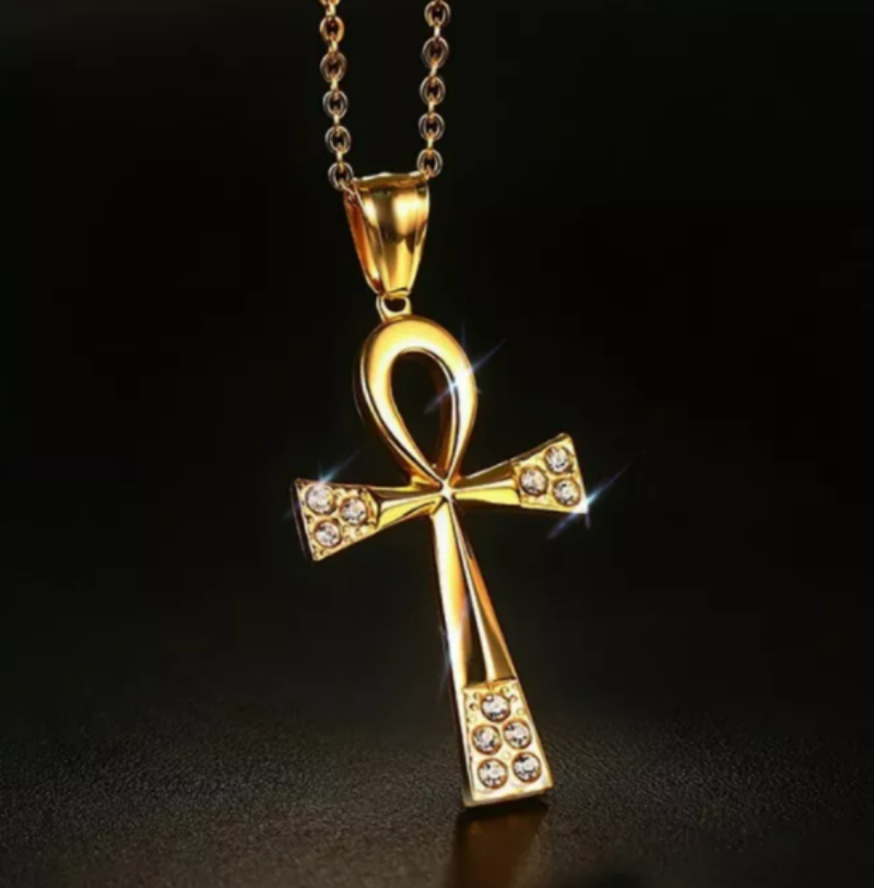 Gold Egyptian Cross Necklace - Ankh Necklace Refine Zone Jewelry