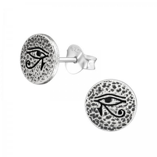 Silver Eye Of Horus Stud Earrings Earrings Refine Zone Jewelry