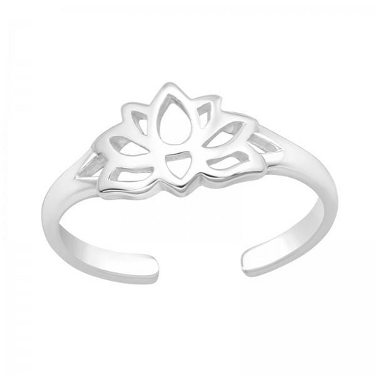 Silver Lotus Adjustable Toe Ring Ring Refine Zone Jewelry