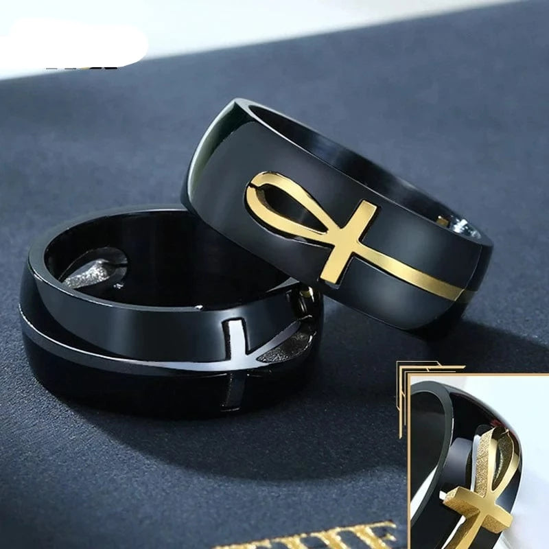 Ankh Egyptian Gold Cross Ring Ring Refine Zone Jewelry