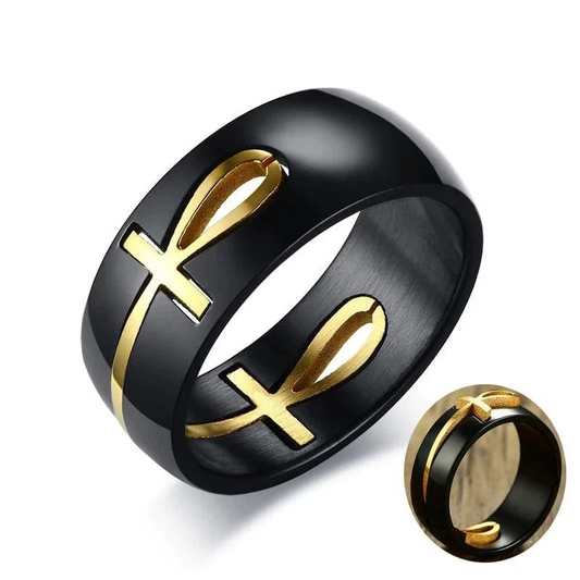 Ankh Egyptian Gold Cross Ring Ring Refine Zone Jewelry