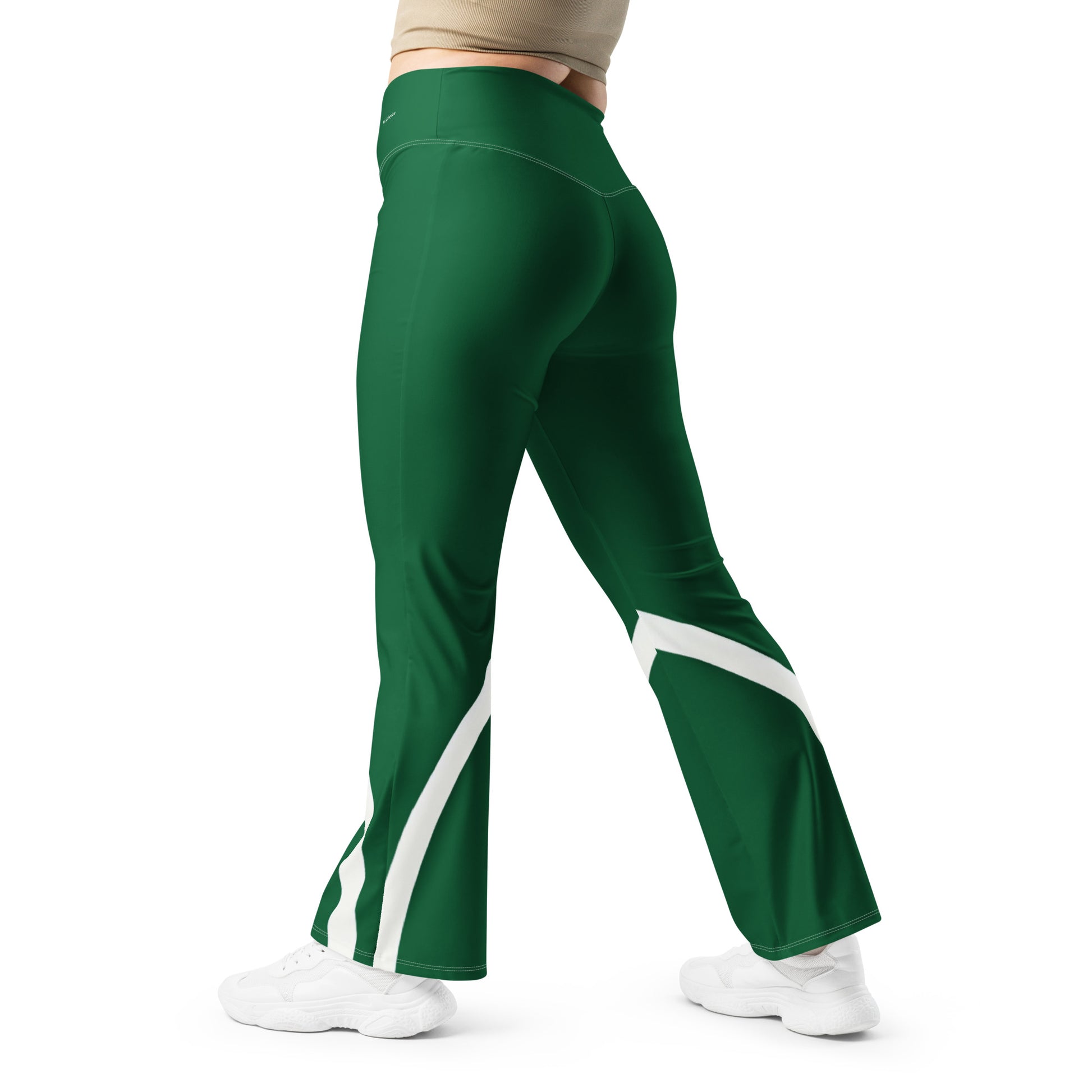 Flare leggings - Sleek Stride - Green Flare Leggings Refine Zone