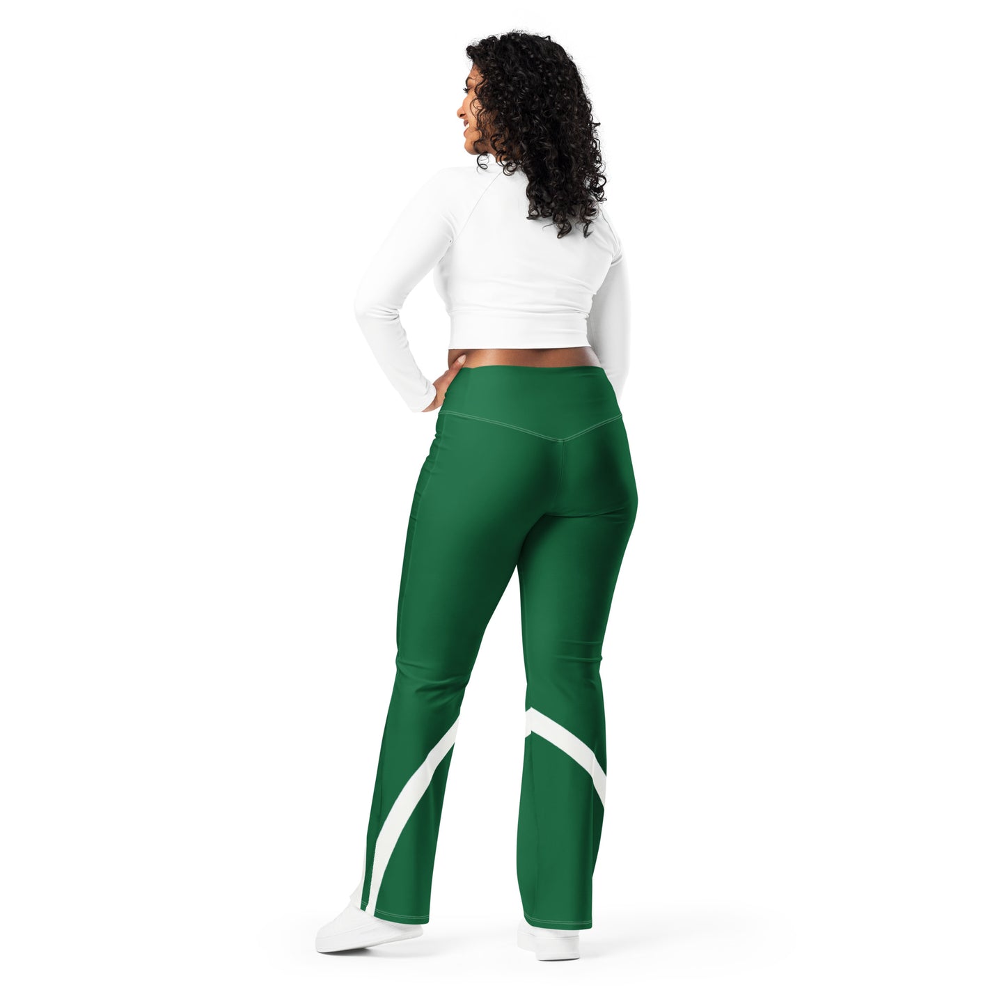 Flare leggings - Sleek Stride - Green Flare Leggings Refine Zone