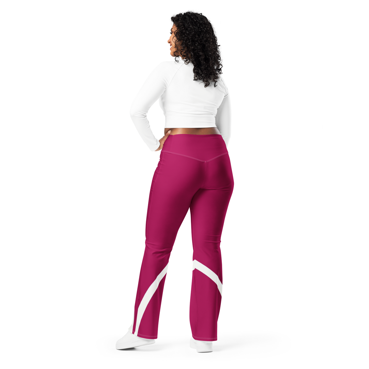 Flare leggings - Sleek Stride - Red Flare Leggings Refine Zone