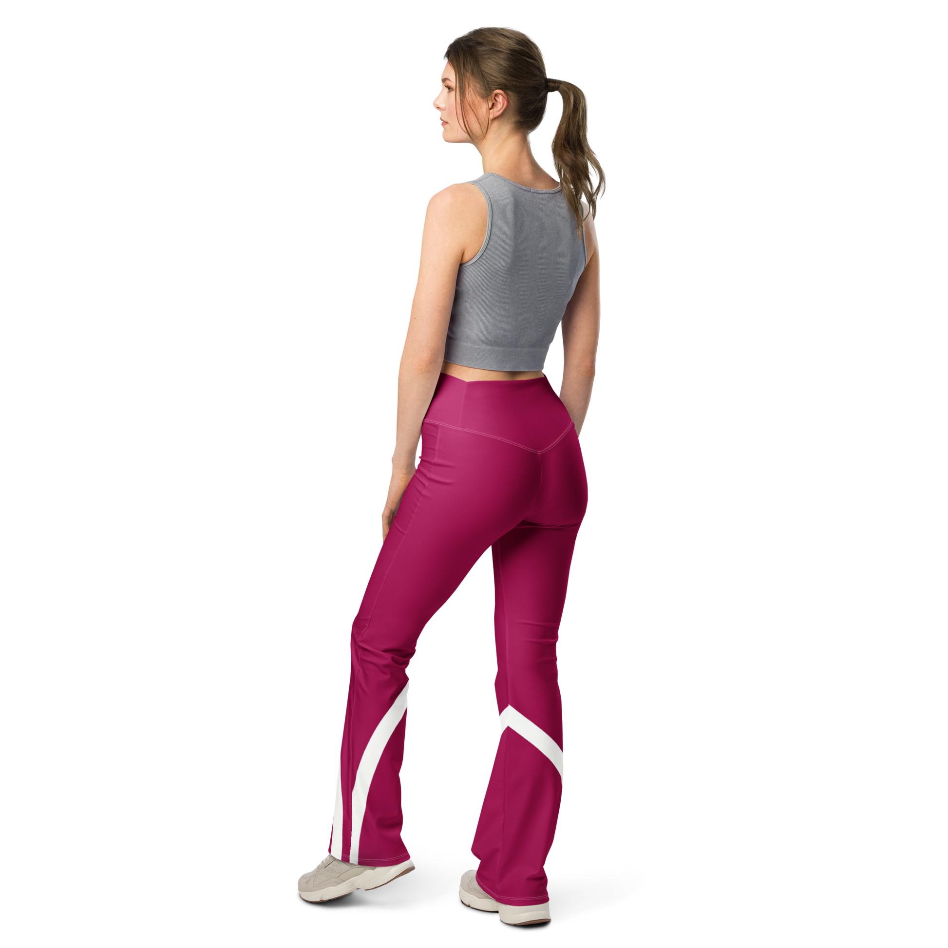 Flare leggings - Sleek Stride - Red Flare Leggings Refine Zone