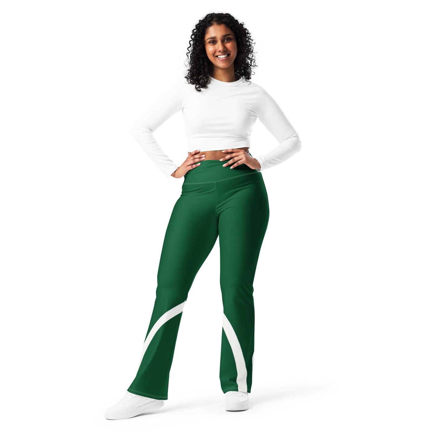 Flare leggings - Sleek Stride - Green Flare Leggings Refine Zone