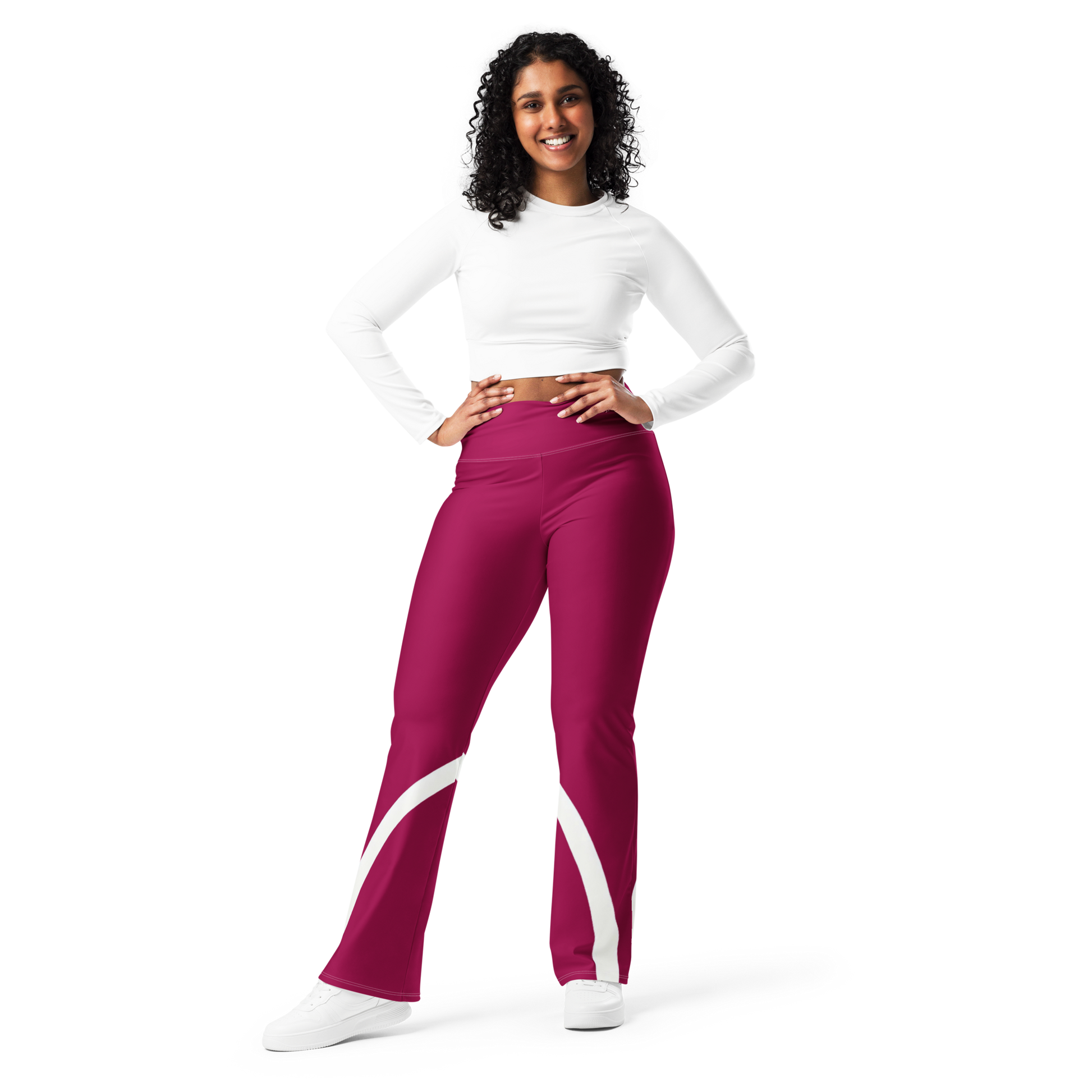 Flare leggings - Sleek Stride - Red Flare Leggings Refine Zone