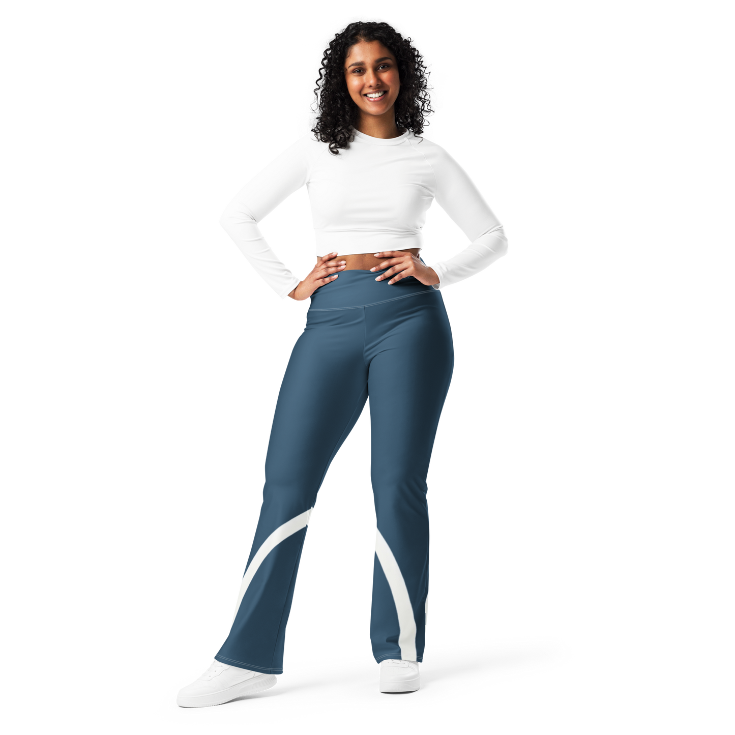 Flare leggings - Sleek Stride - Blue Flare Leggings Refine Zone