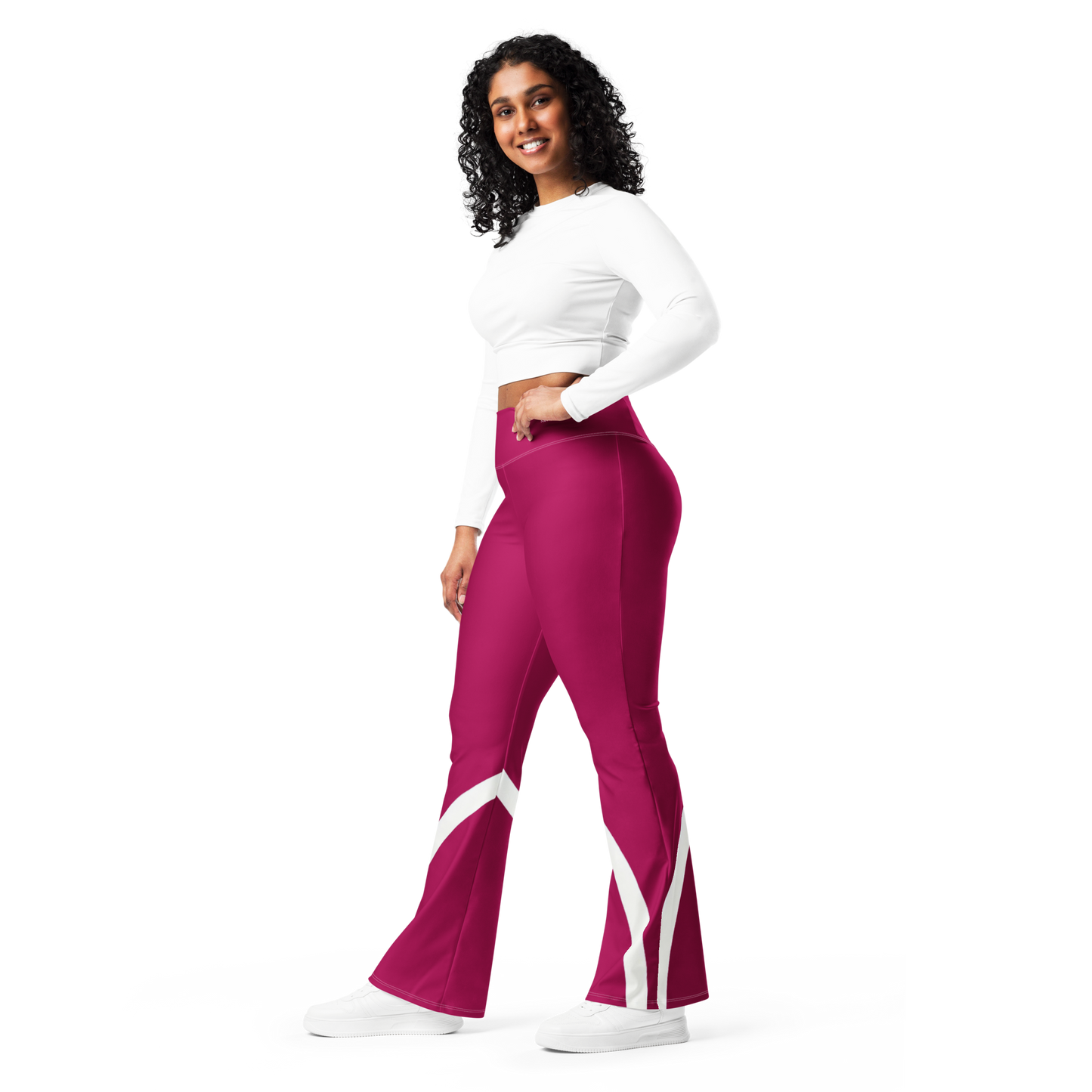 Flare leggings - Sleek Stride - Red Flare Leggings Refine Zone