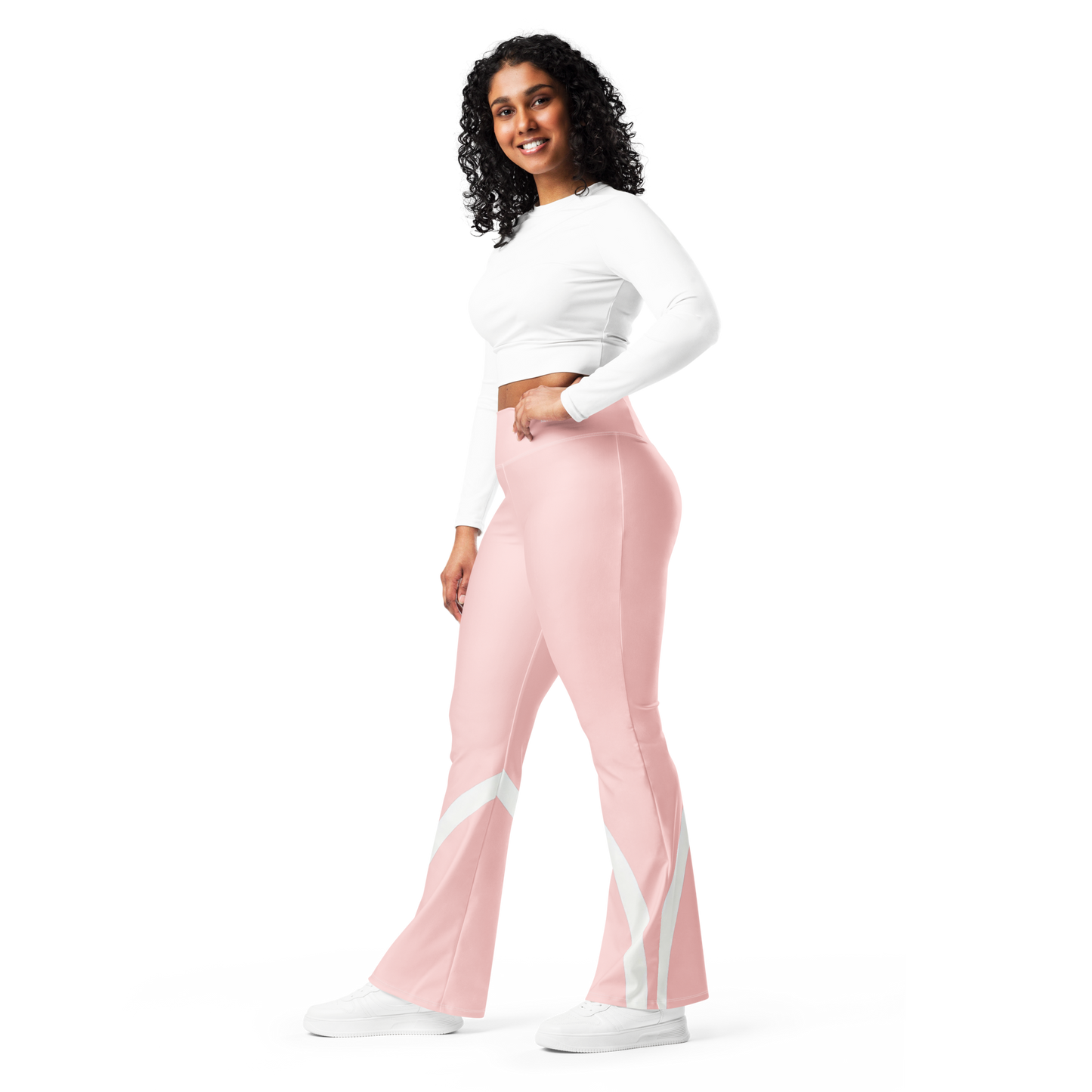 Flare leggings - Sleek Stride - Pink Flare Leggings Refine Zone