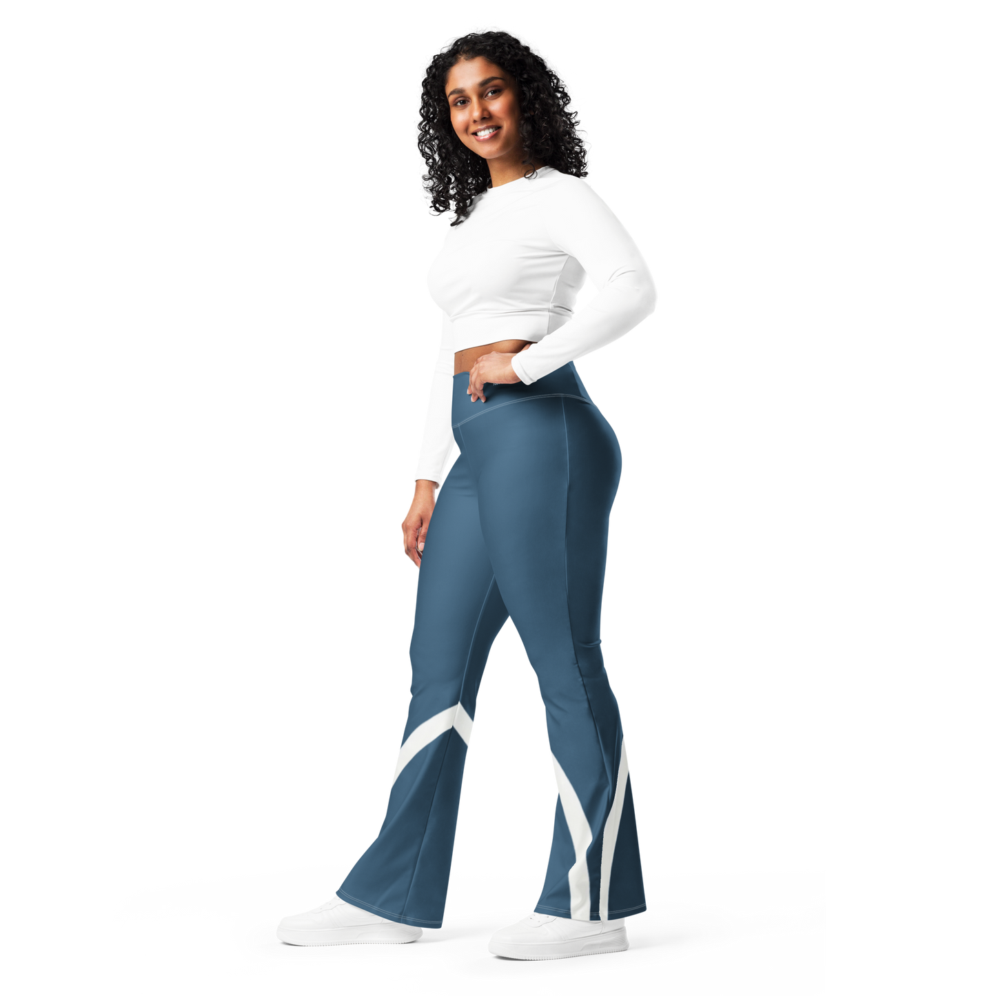 Flare leggings - Sleek Stride - Blue Flare Leggings Refine Zone