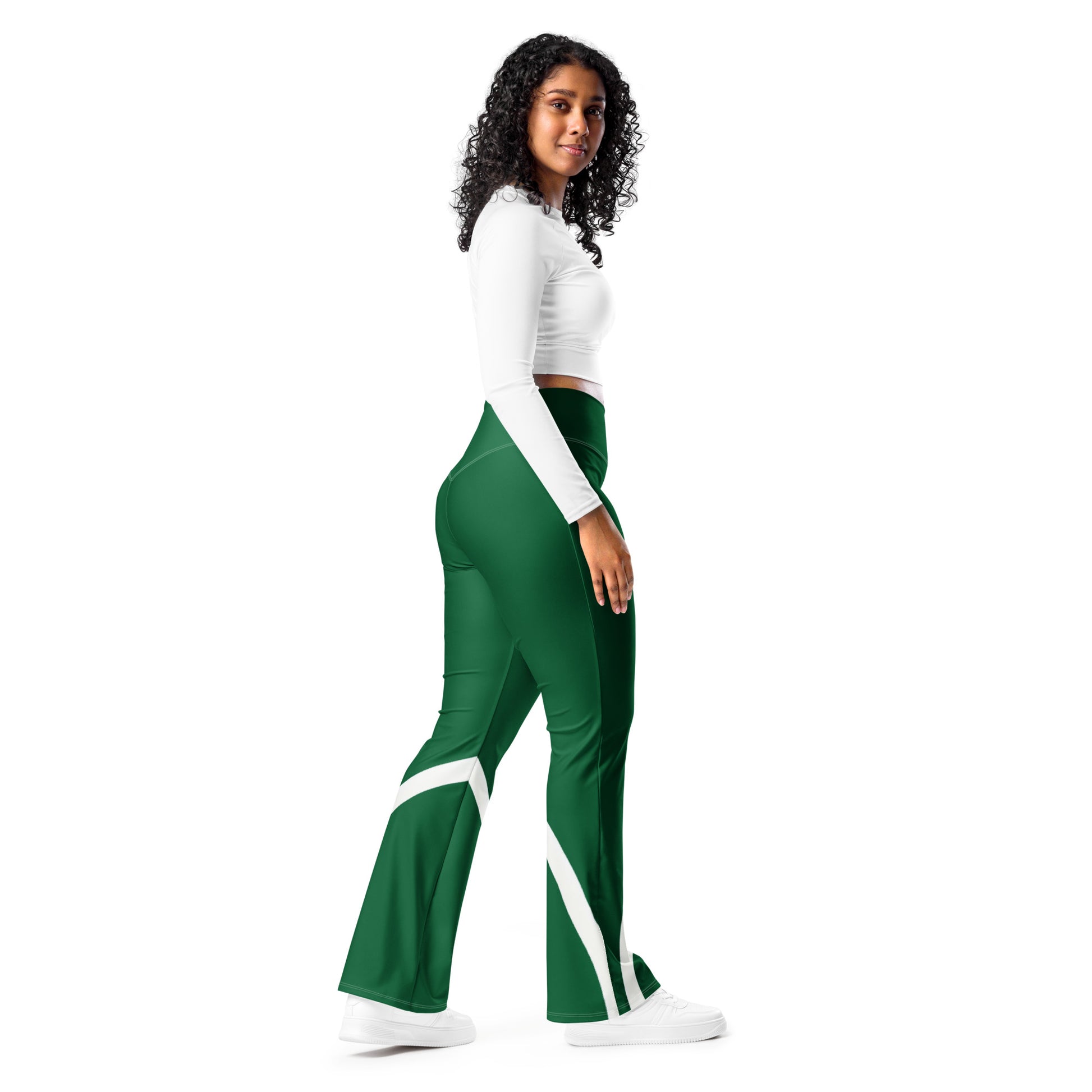 Flare leggings - Sleek Stride - Green Flare Leggings Refine Zone