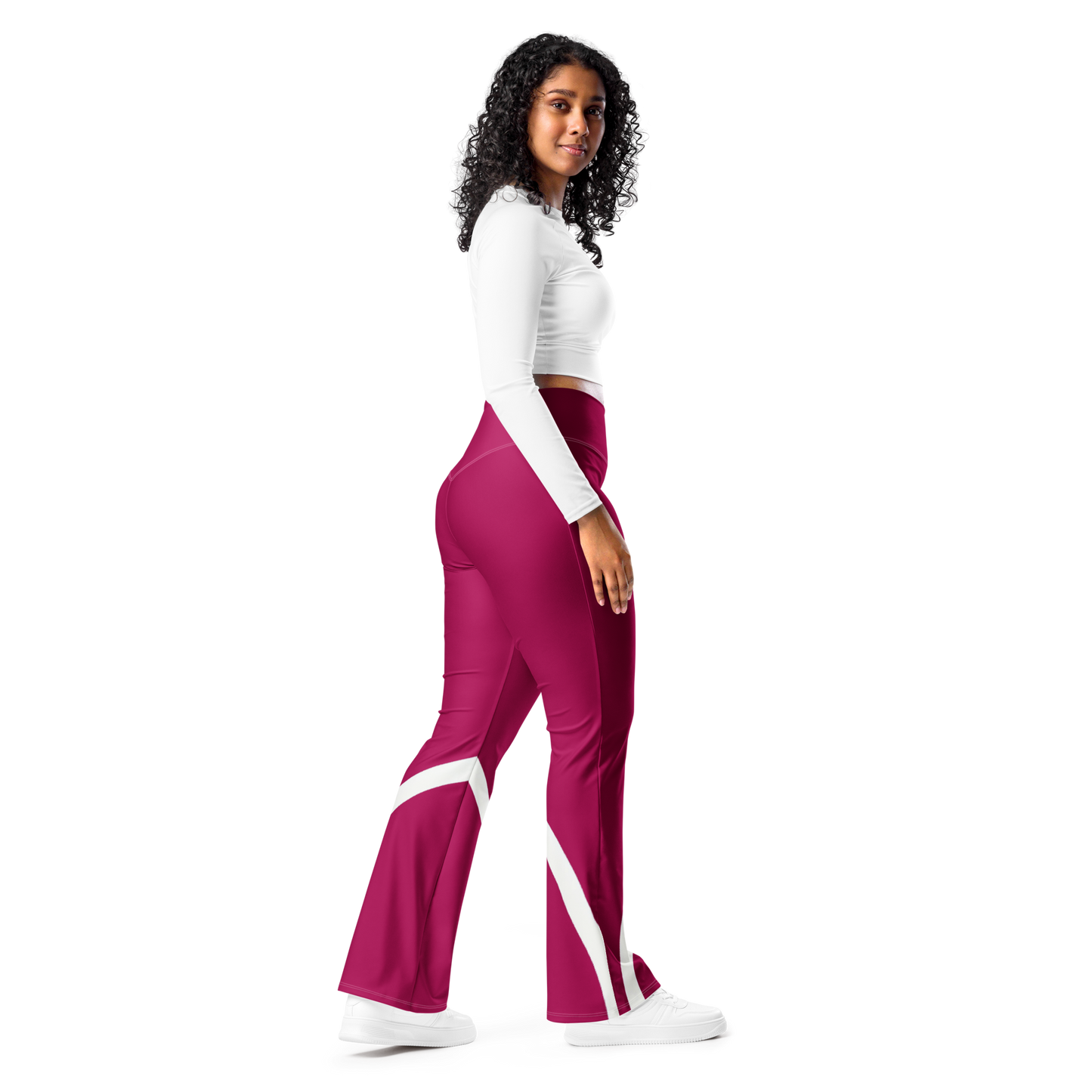 Flare leggings - Sleek Stride - Red Flare Leggings Refine Zone