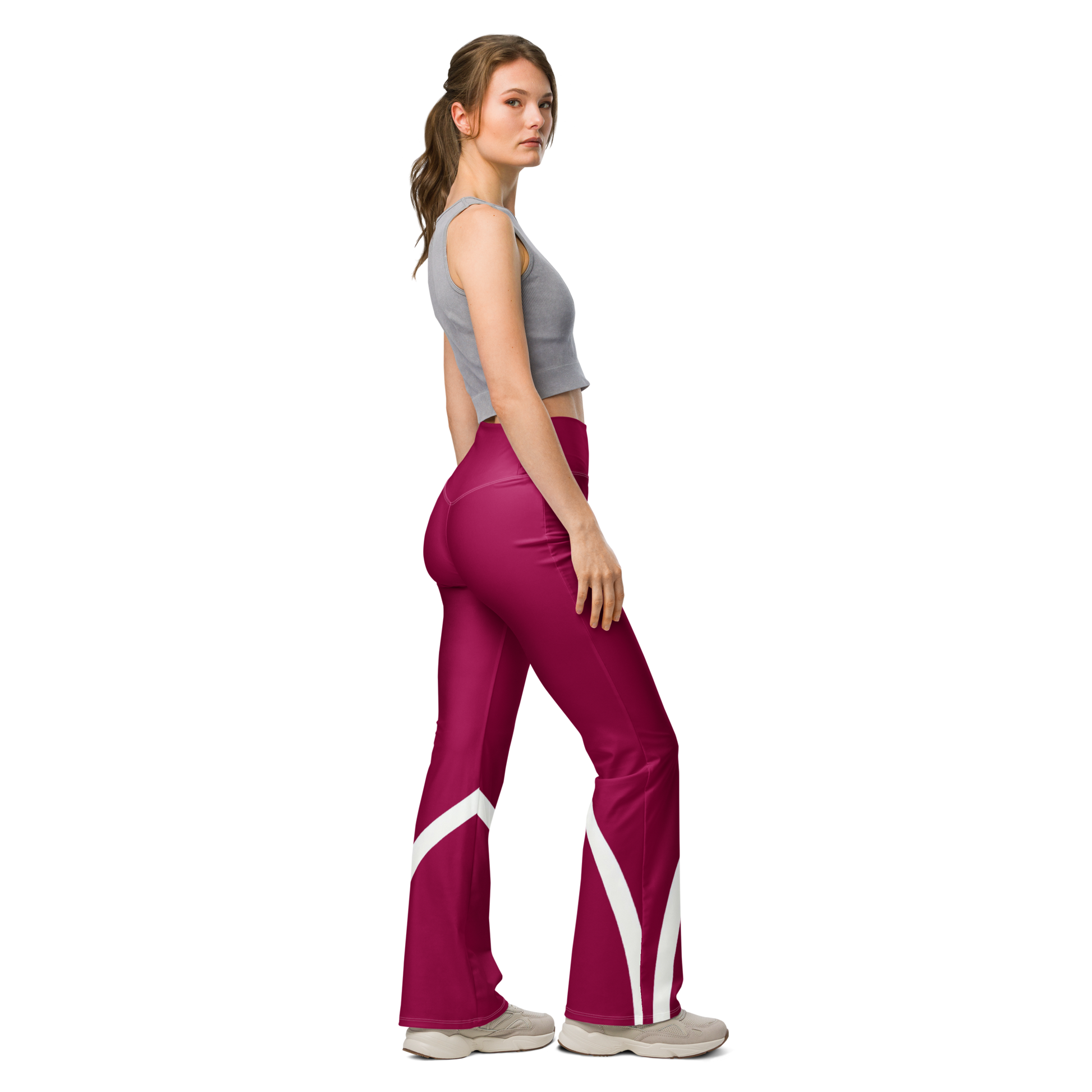 Flare leggings - Sleek Stride - Red Flare Leggings Refine Zone