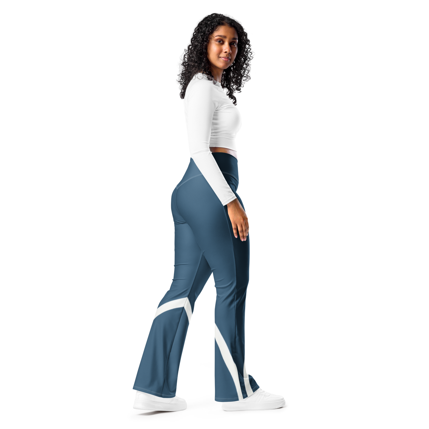 Flare leggings - Sleek Stride - Blue Flare Leggings Refine Zone