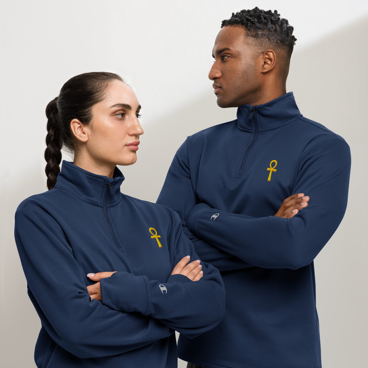 Quarter zip pullover – Ankh - Key of Life Sweatshirt Refine Zone Athletic Navy S 