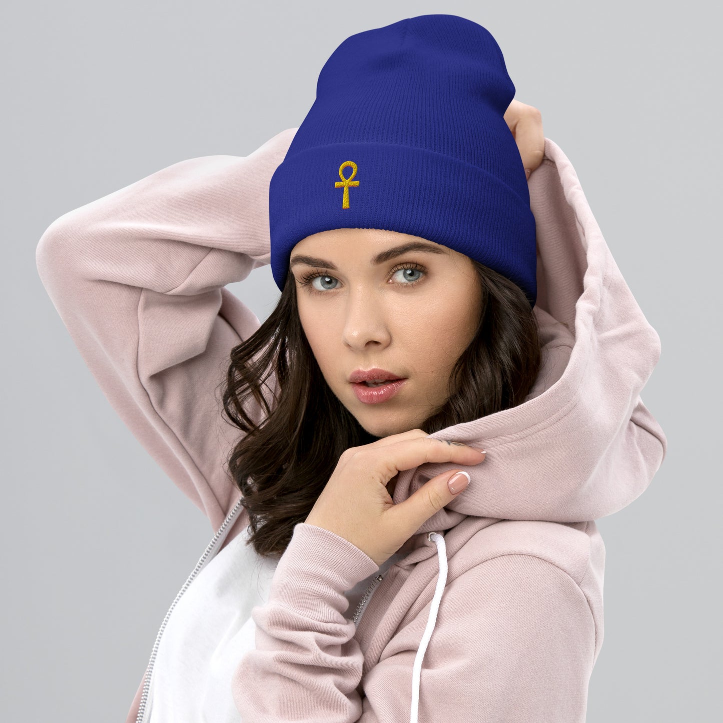 Cuffed Beanie – Ankh (☥) Beanies Refine Zone Royal  