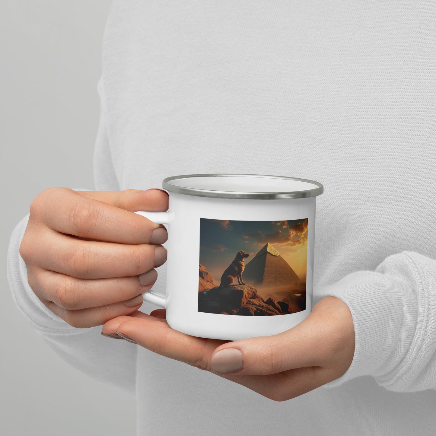 Enamel Mug - Dog & Pyramids Under the Sky Mugs Refine Zone Default Title  