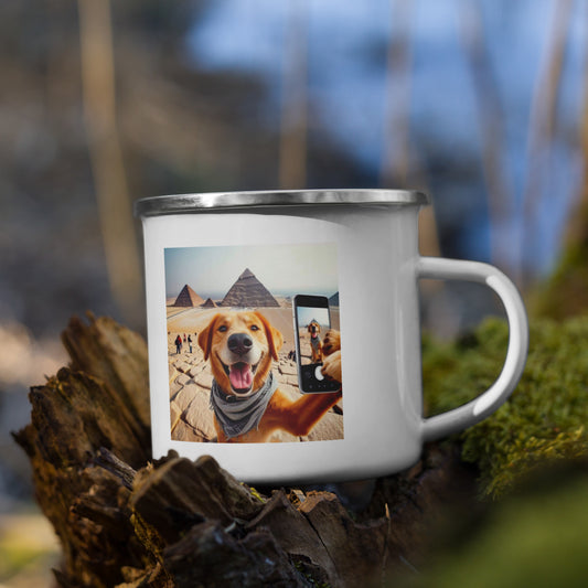 Enamel Mug - Dog Selfie at the Pyramids Mugs Refine Zone Default Title  