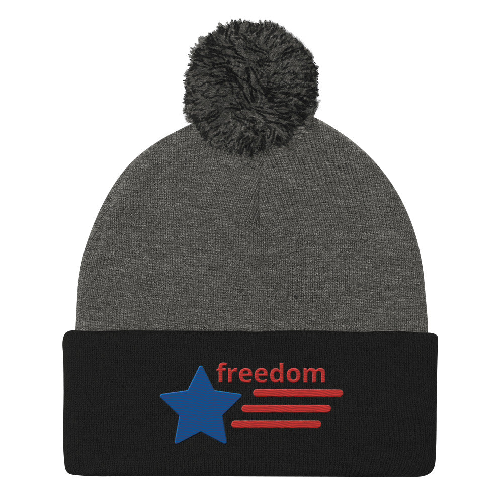 Pom-Pom Beanie - Freedom pom-pom Refine Zone Dark Heather Grey/ Black