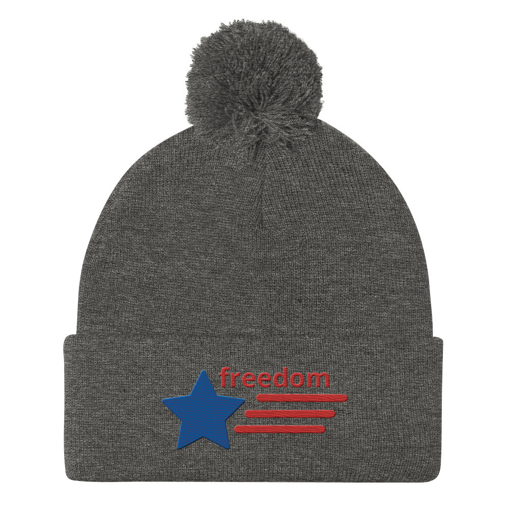 Pom-Pom Beanie - Freedom pom-pom Refine Zone Dark Heather Grey