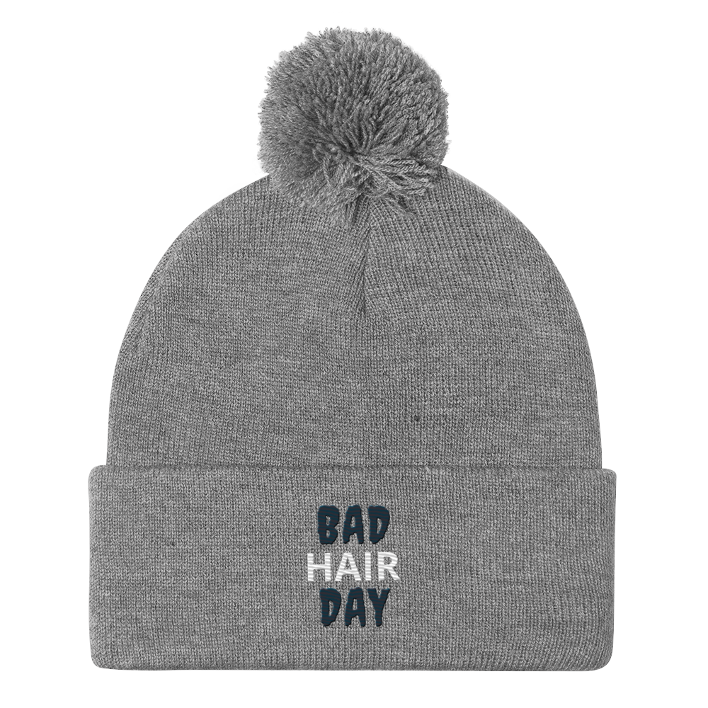 Pom-Pom Beanie - Bad Hair Day pom-pom Refine Zone Heather Grey