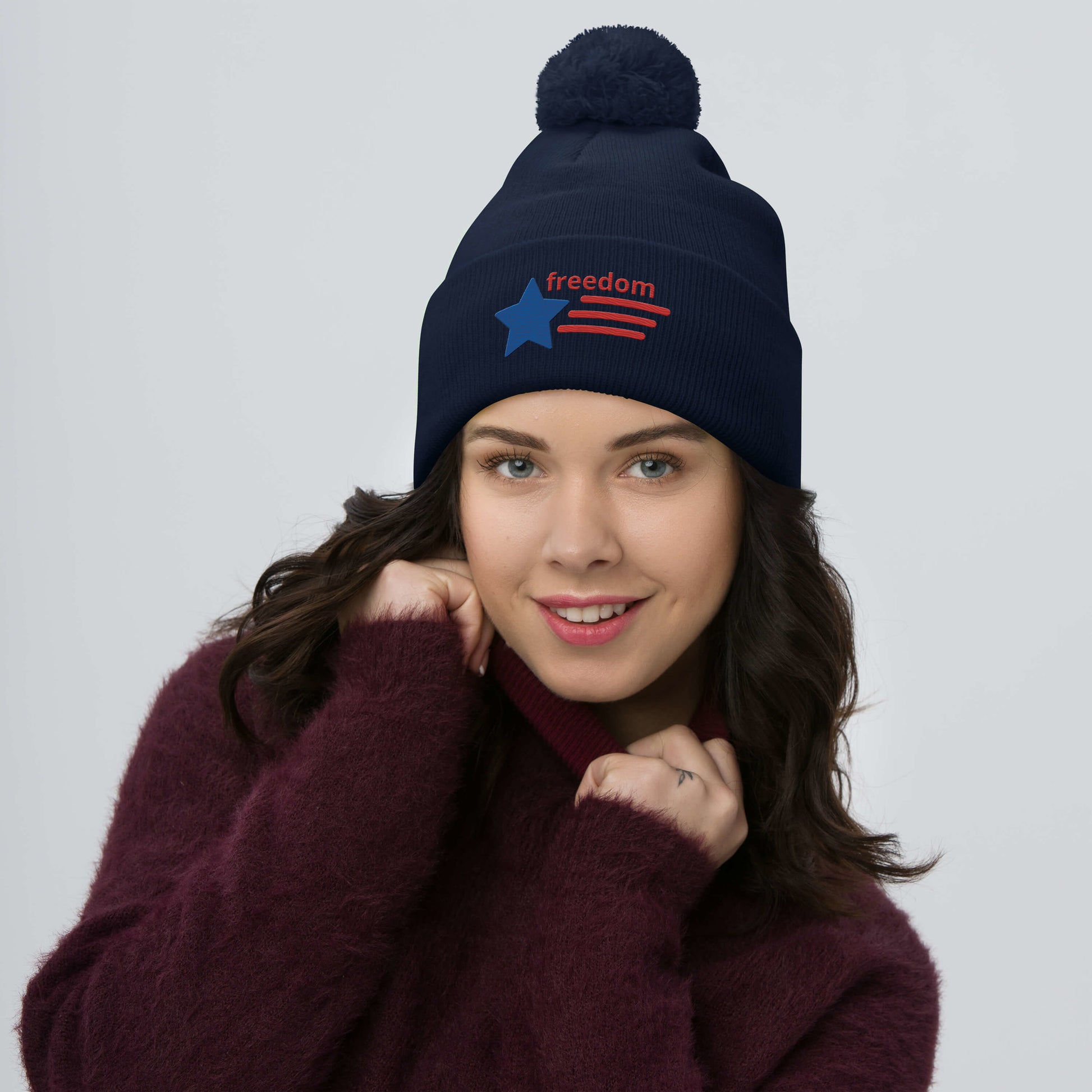 Pom-Pom Beanie - Freedom pom-pom Refine Zone