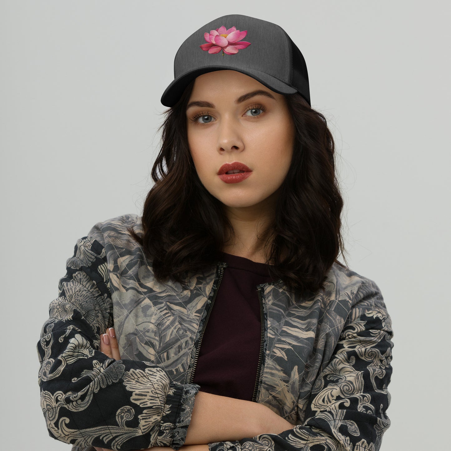 Trucker Cap - Lotus Cap Refine Zone Dark Heather Gray  