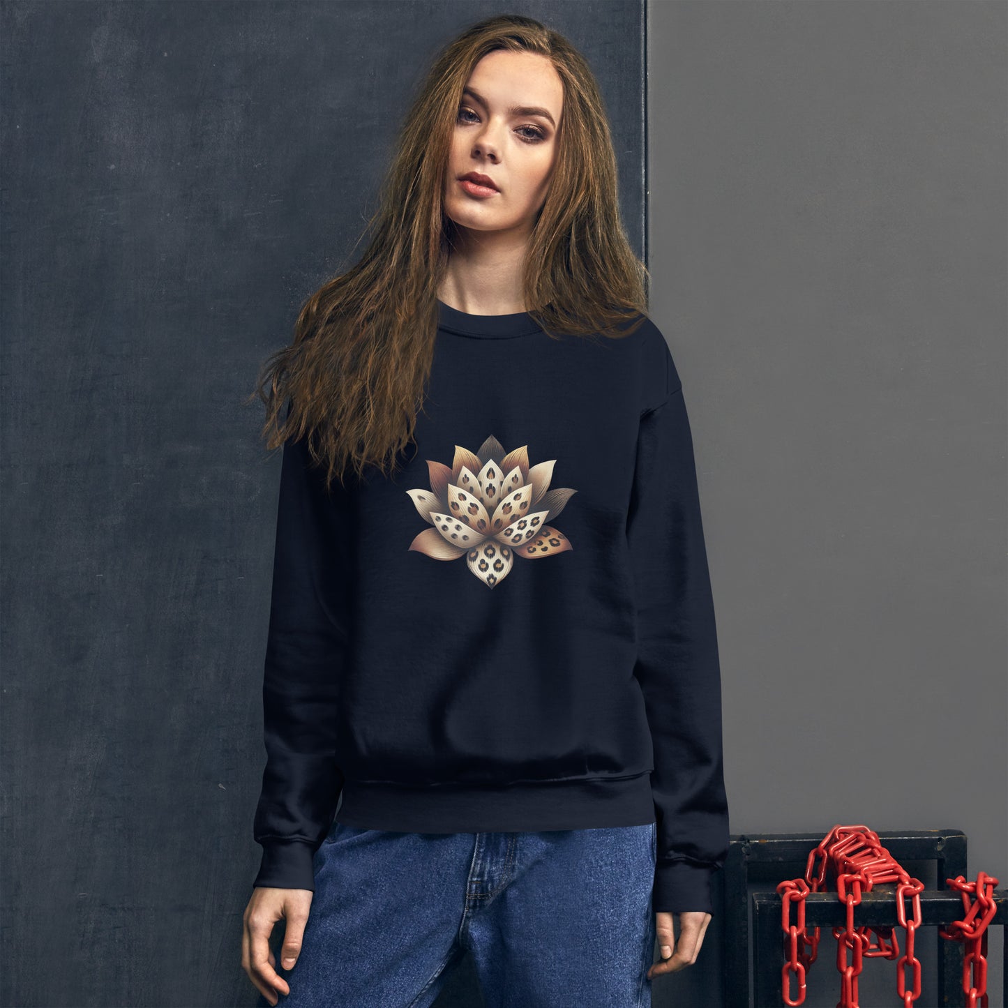 Unisex Sweatshirt - Wild Lotus Sweatshirt Refine Zone Navy S