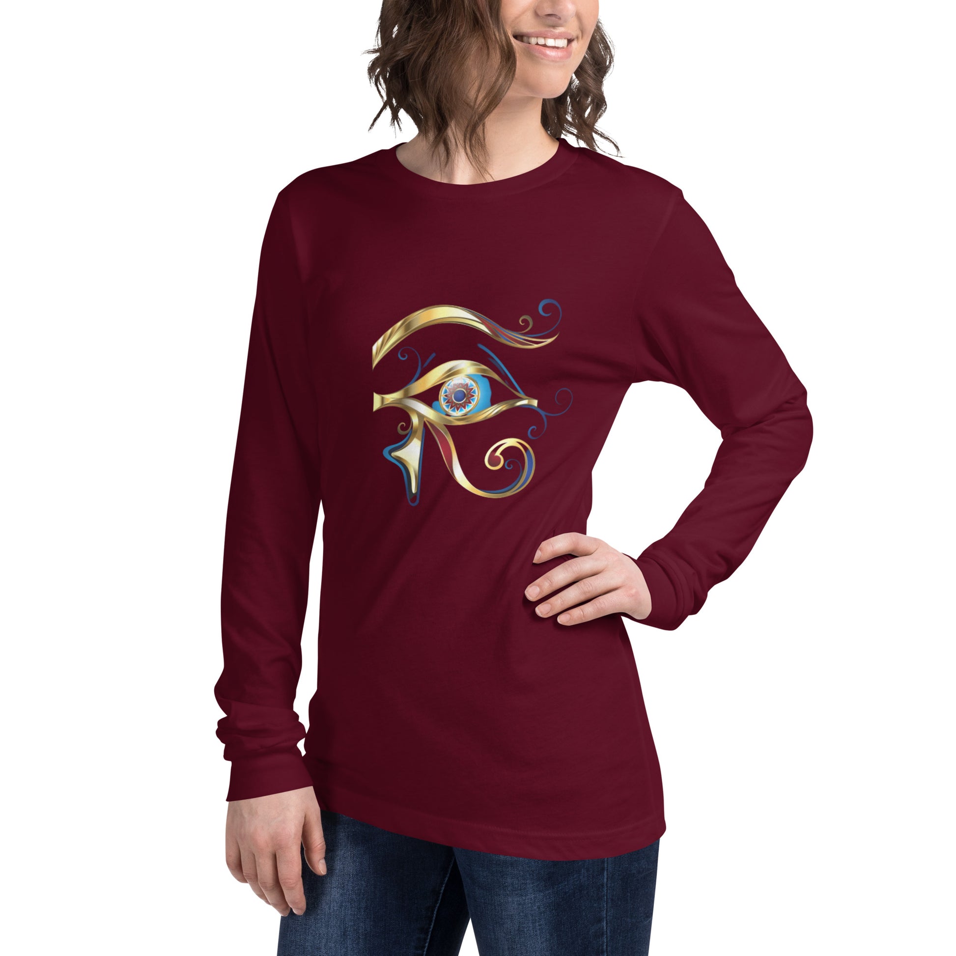 Unisex Long Sleeve Tee - Eye of Horus T-Shirt Refine Zone   