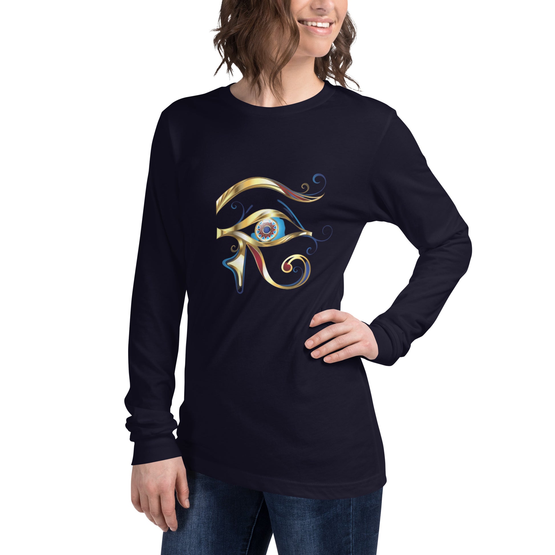 Unisex Long Sleeve Tee - Eye of Horus T-Shirt Refine Zone   